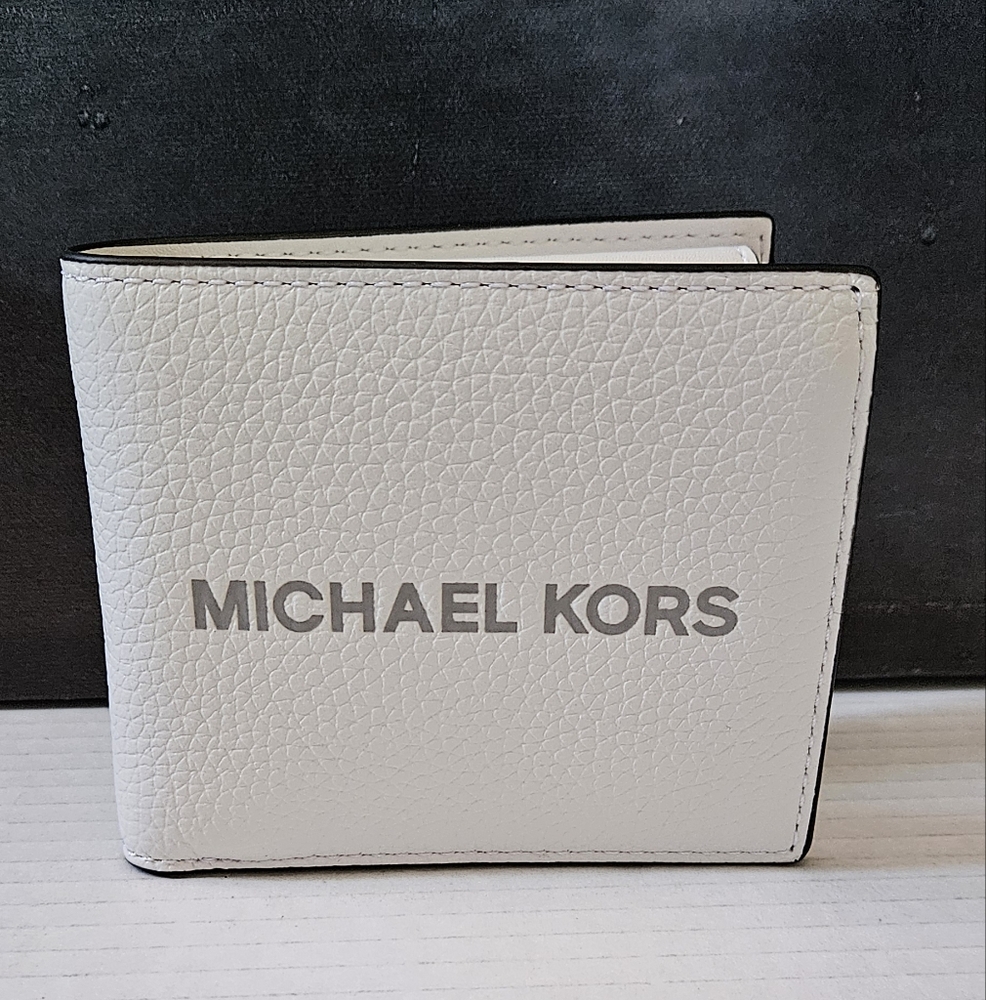 Michael Kors White Cooper Pebble Leather Bifold Wallet with Coin Pouch NWT - Picture 10 of 14
